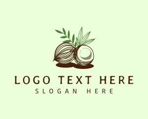Handdrawn - Tropical Coconut Organic logo design