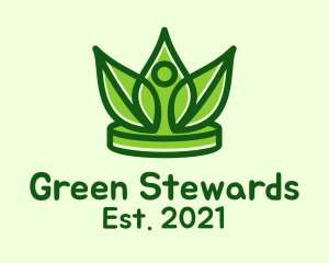 Green Herbal Crown logo design