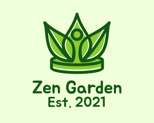 Green Herbal Crown logo design