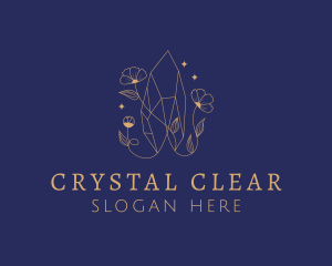 Elegant Crystal Flower logo design