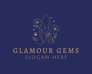 Elegant Crystal Flower logo design