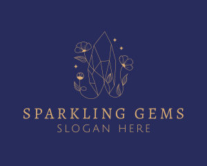 Elegant Crystal Flower logo design