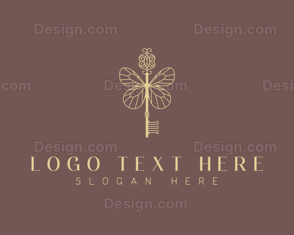 Decorative Butterfly Key Logo