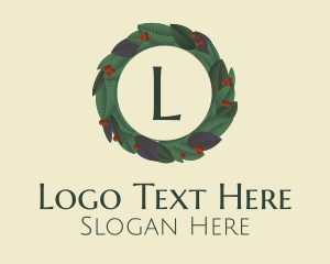 Berries Plant Wreath Letter logo