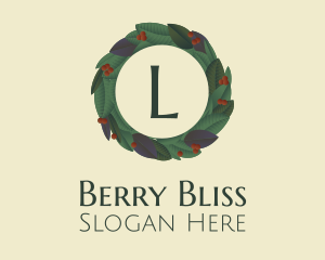 Berries Plant Wreath Letter logo design