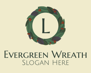 Berries Plant Wreath Letter logo design