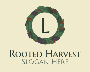 Berries Plant Wreath Letter logo design