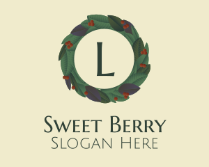 Berries Plant Wreath Letter logo design