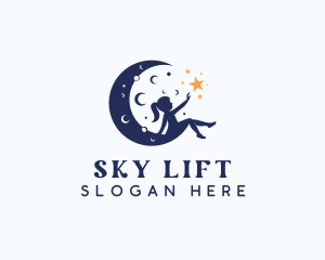 Starry Moon Child logo design