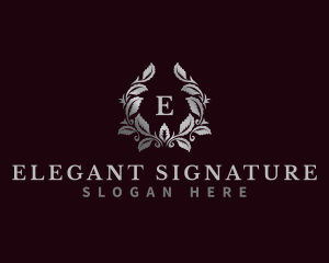 Elegant Wreath Leaf logo design