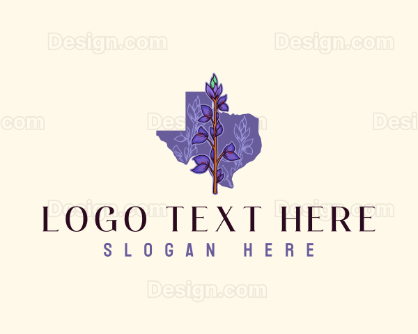 Texas Chisos Bluebonnet Flower Logo