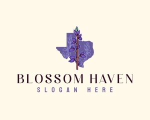 Texas Chisos Bluebonnet Flower logo design