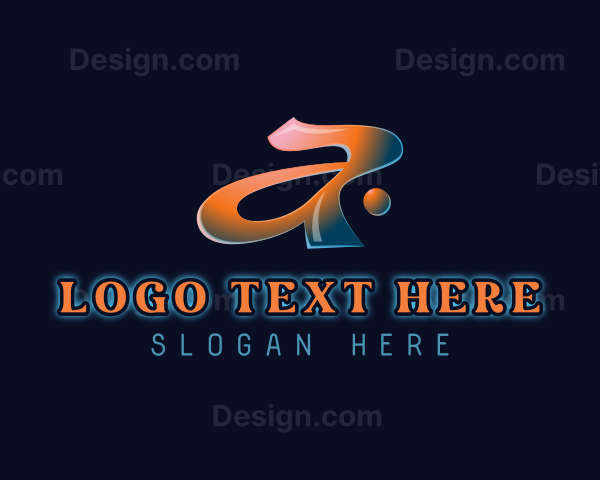 Retro Futuristic Letter A Logo