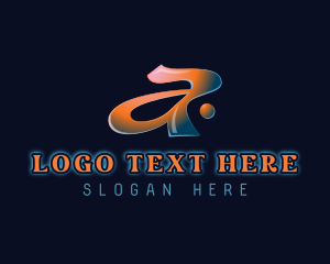 Retro Futuristic Letter A logo