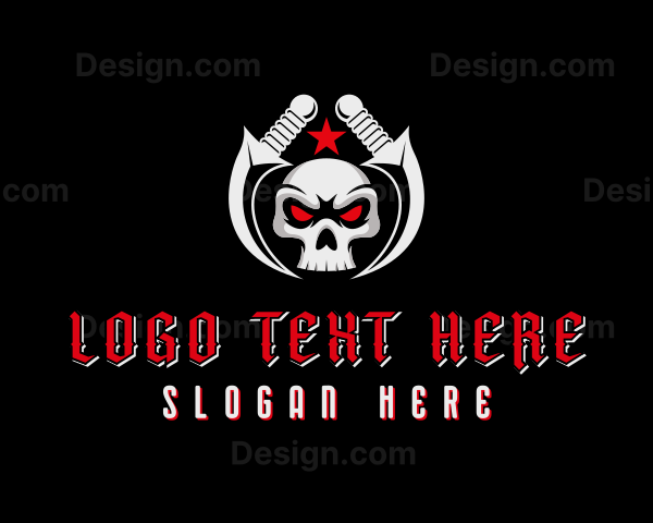 Skull Blade Combat Logo