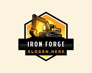 Heavy Equipment Construction Excavator logo design