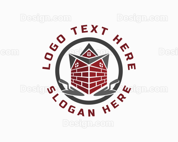 House Brick Wall Construction Logo