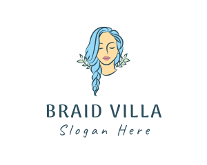 Blue Hair Braids Girl logo