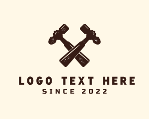 Sculpting - Carpentry Hammer Tool logo design