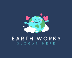 Happy Earth Heart logo design