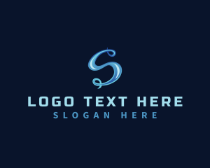 Aqua Water Swirl  logo