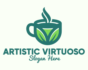 Green Organic Hot Tea logo design