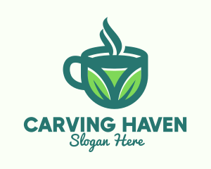 Green Organic Hot Tea logo design