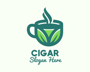 Green Organic Hot Tea logo design