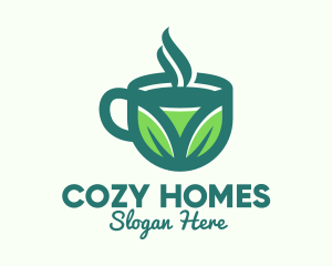 Green Organic Hot Tea logo design