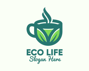 Green Organic Hot Tea logo design