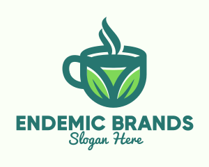 Green Organic Hot Tea logo design