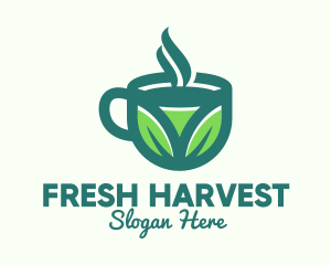 Green Organic Hot Tea logo design