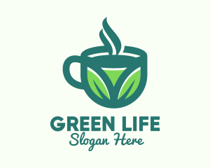 Green Organic Hot Tea logo design