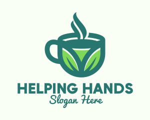 Green Organic Hot Tea logo design