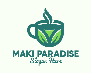 Green Organic Hot Tea logo design