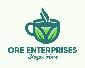 Green Organic Hot Tea logo design