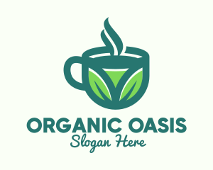 Green Organic Hot Tea logo design