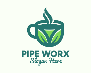 Green Organic Hot Tea logo design