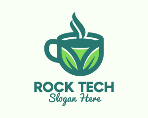 Green Organic Hot Tea logo design