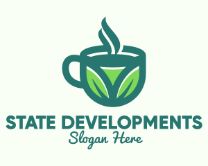 Green Organic Hot Tea logo design