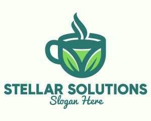 Green Organic Hot Tea logo design