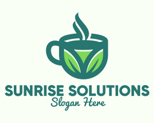 Green Organic Hot Tea logo design