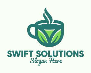 Green Organic Hot Tea logo design