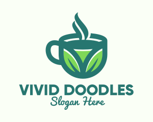 Green Organic Hot Tea logo design