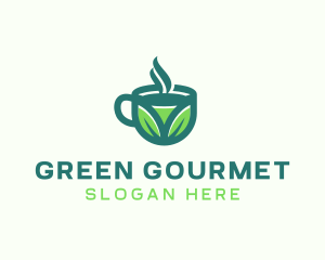 Green Organic Hot Tea logo