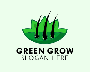 Botanical Hair Follicle Grow logo design