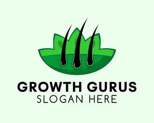 Botanical Hair Follicle Grow logo design