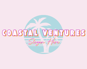 Hippie Tropical Beach logo design