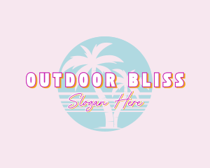 Hippie Tropical Beach logo design