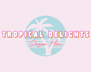 Hippie Tropical Beach logo design